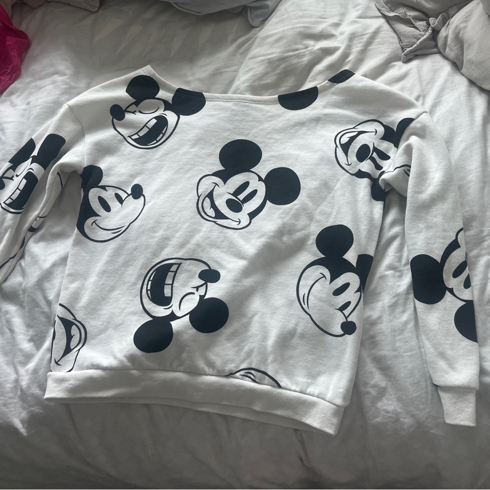 Disney Mickey Mouse Black and White Sweatshirt